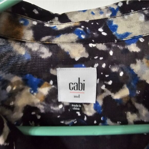 CAbi Starry Night Ruffled Blouse Size Medium - Picture 4 of 5